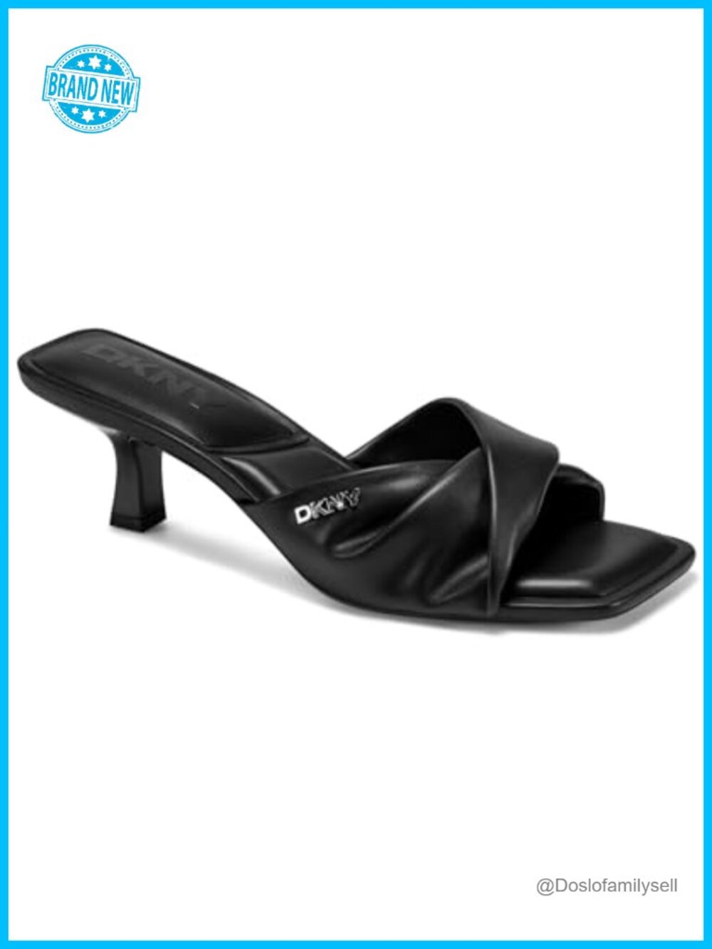 Kitten Heel Sandal Mule Square Toe Slip On Casual